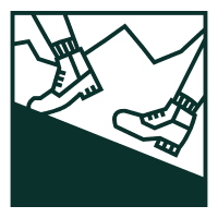 Pictogramme de chaussures de randonnée en montagne 